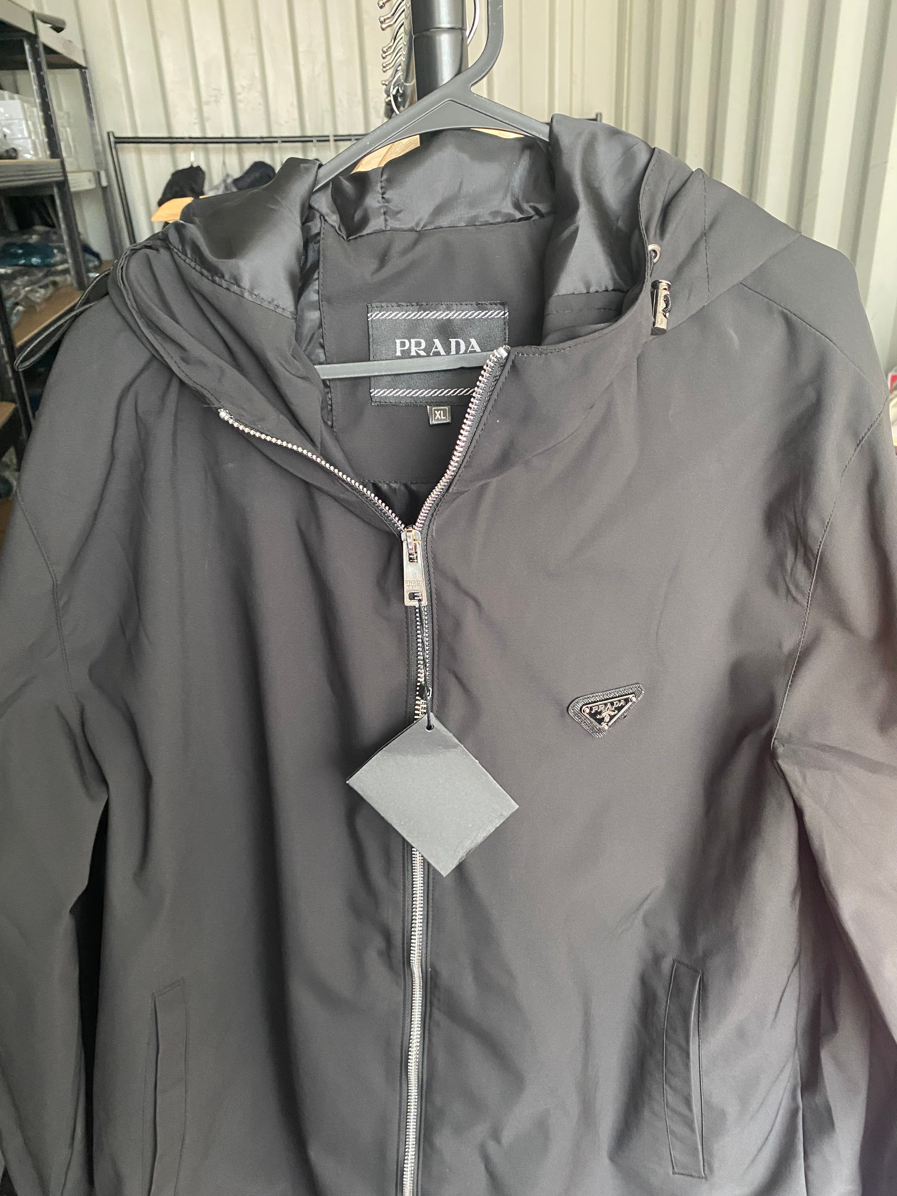 Prda Black Windbreaker